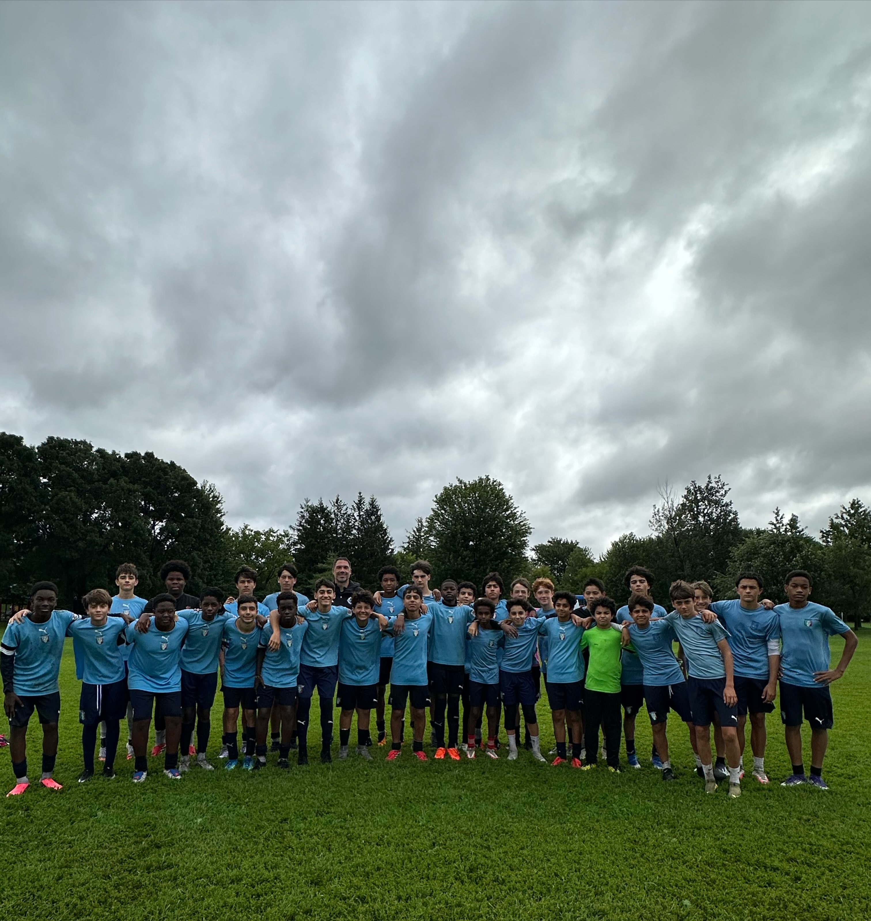 Squad photo after a session — St. Anthony's Soccer Club, Aug 2026